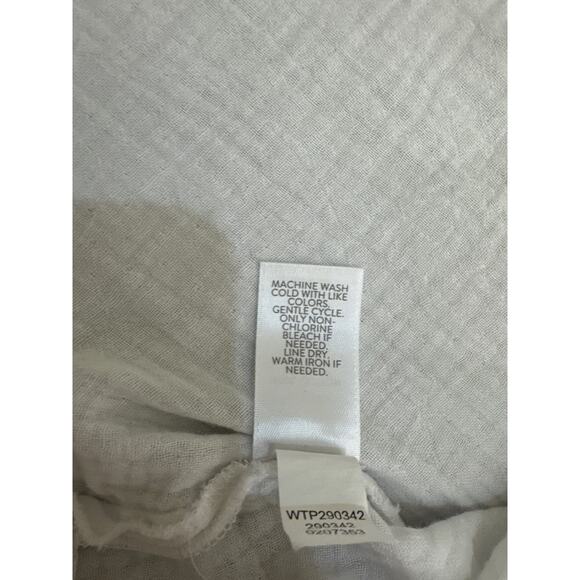 White J Jill Soft Gauze Cotton Button Up - size Petite Small - Picture 7 of 9